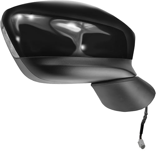 Fit System Espejo lateral del pasajero para Mazda CX-5, negro con cubierta PTM, con señal de giro, sin detección de punto ciego, plegable, potencia Fit System Espejo lateral del pasajero para Mazda CX-5, negro con cubierta PTM, con señal de giro, sin detección de punto ciego, plegable, potencia