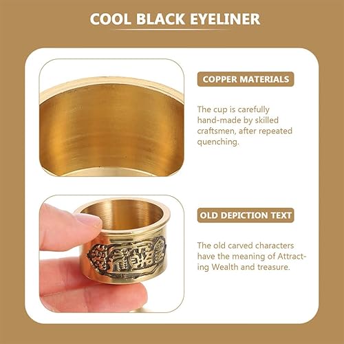 Miniatura 3 de 2 tazas budistas de ofrenda de agua dorada de cobre puro invitando a adorar riqueza copas de té sacrificio cáliz de Buda decoración del templo del