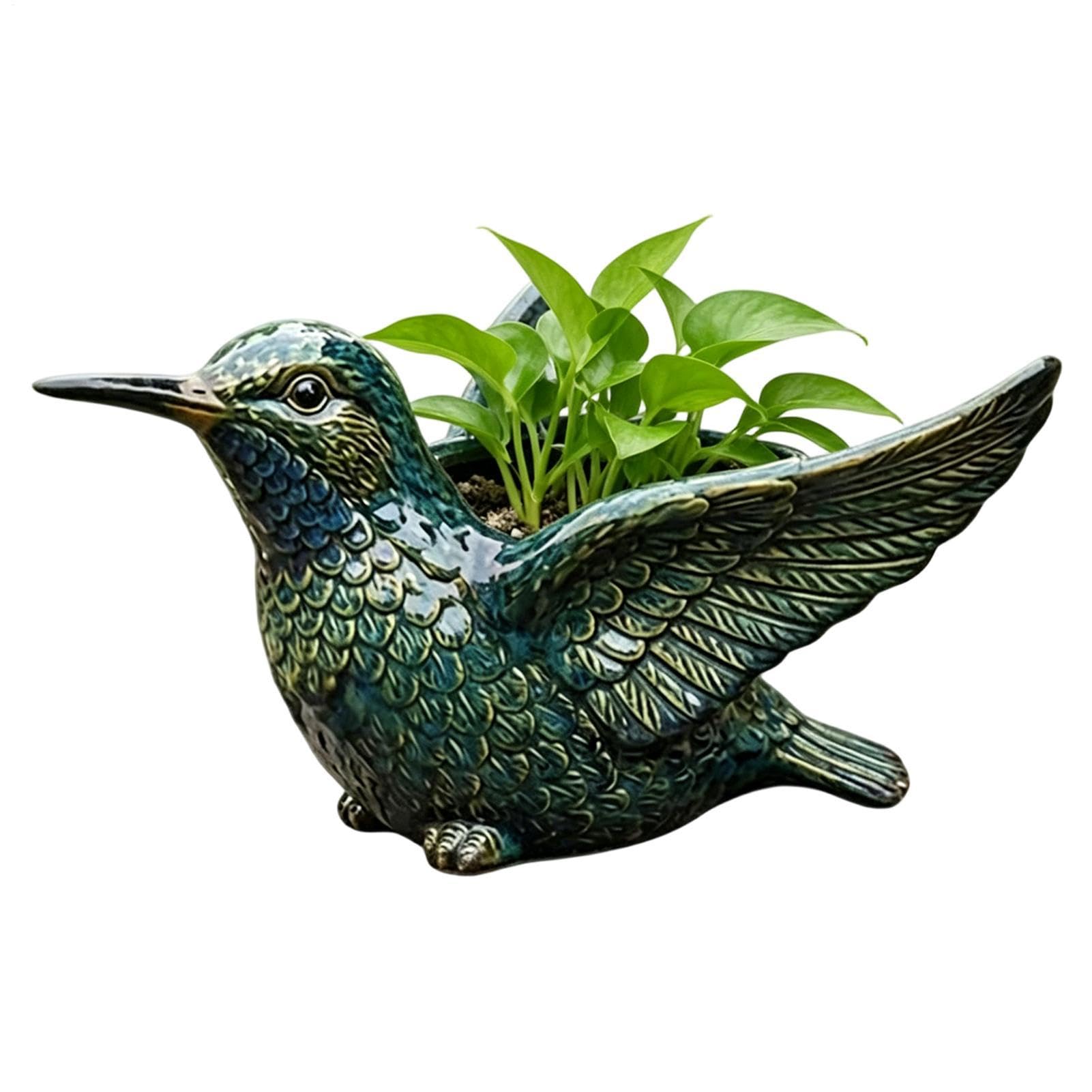Pot de fleurs en résine colibri, statuette décorative haut de gamme