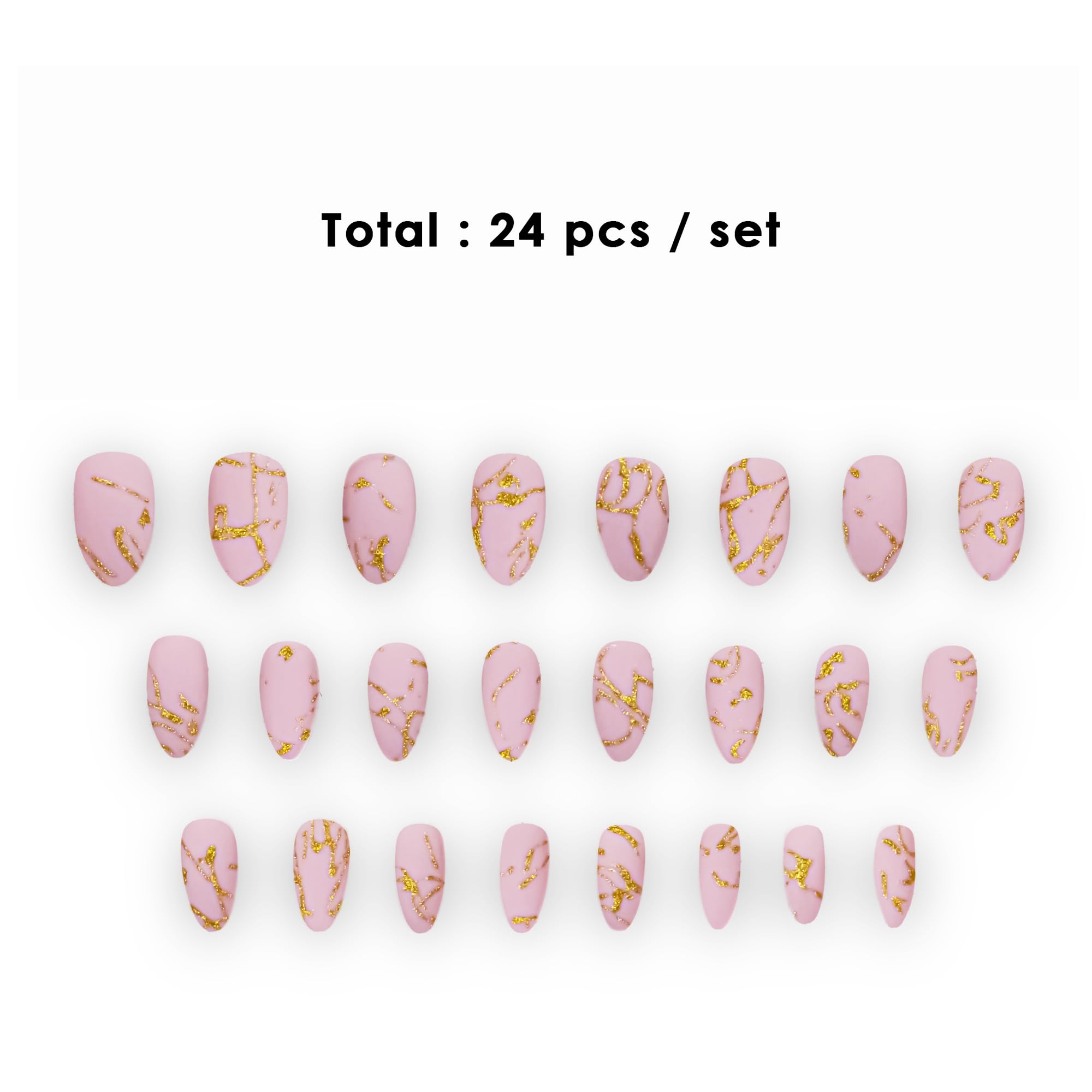 Bella Monza Stick On Nails 24 Pcs Reusable Artificial Fake Nail Set Reusable and Long Lasting Easy To Use Fake Nails For Women's, Girls (Color-LightPurple, Finish-Ramble) 3