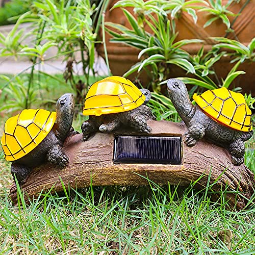 Solar Garden Turtle Statues Light, Outdoor Solar Turtles Decor With 3 Warm Led Lights, Waterproof Figurine Animal Light For Lawn Patio Backyard #TOP4