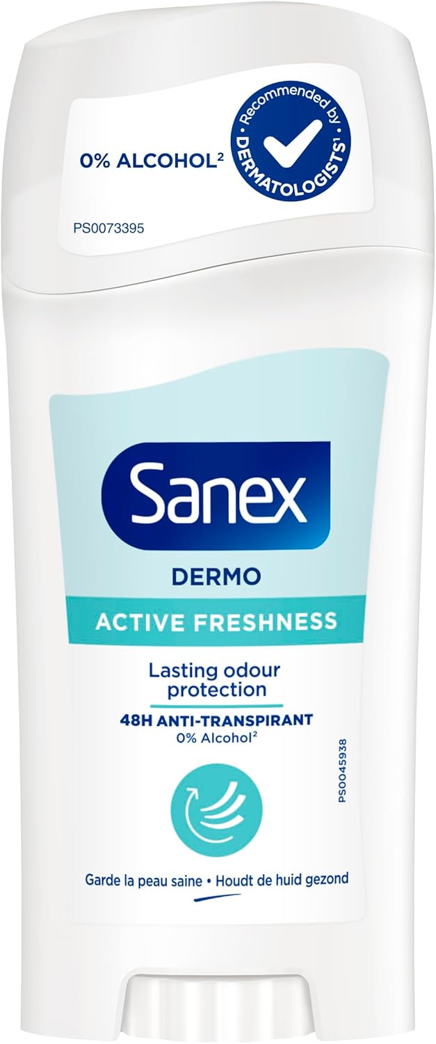 SANEX Dermo Active Fresh: Déodorant Stick 48h Sans Alcool (Lot de 2x65ml) - Image secondaire