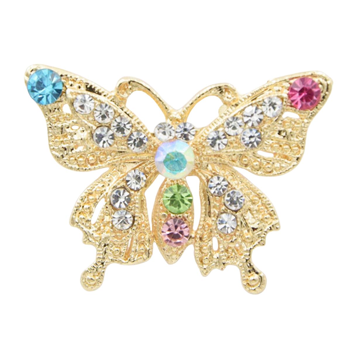 Butterfly Rhinestone Brooch Pin for Women Girls Men AB Crystal Fashion Cartoon Animal Lapel Pins Colorful Dress Accessories Unisex Delicacy Birthday