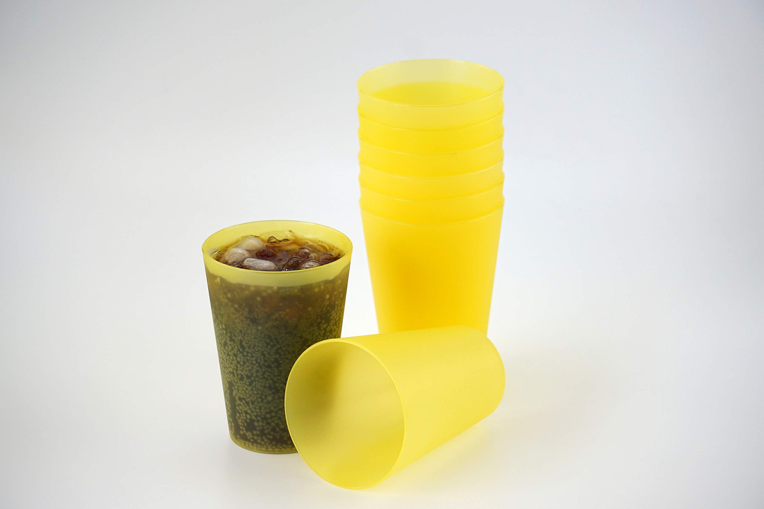 S&S-Shop 100 Plastik Trinkbecher 0,4 l - gelb - Mehrwegtrinkbecher/Partybecher/Becher