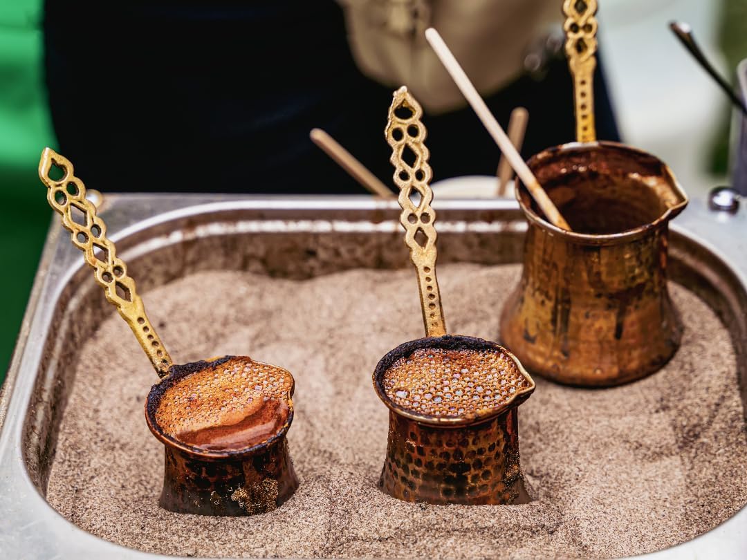 Copper sand coffee machine with 3 coffee pot coffee brewing areas