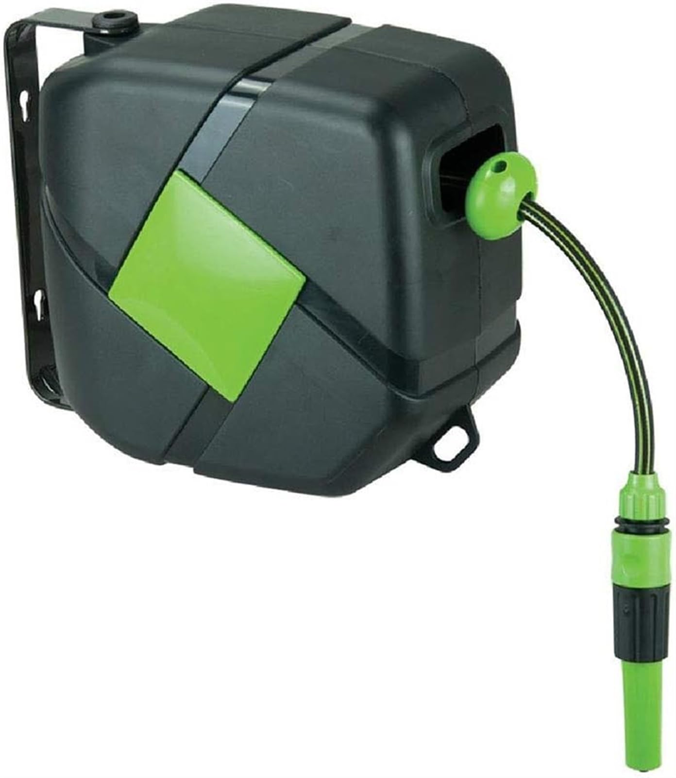 Staffa Portatile For Tubo Dell'acqua, Avvolgitubo Retrattile Automatico Rotazione Libera 180 Gradi Pistola Spruzzo Tubo Da 32,8 Piedi Irrigazione Giardino