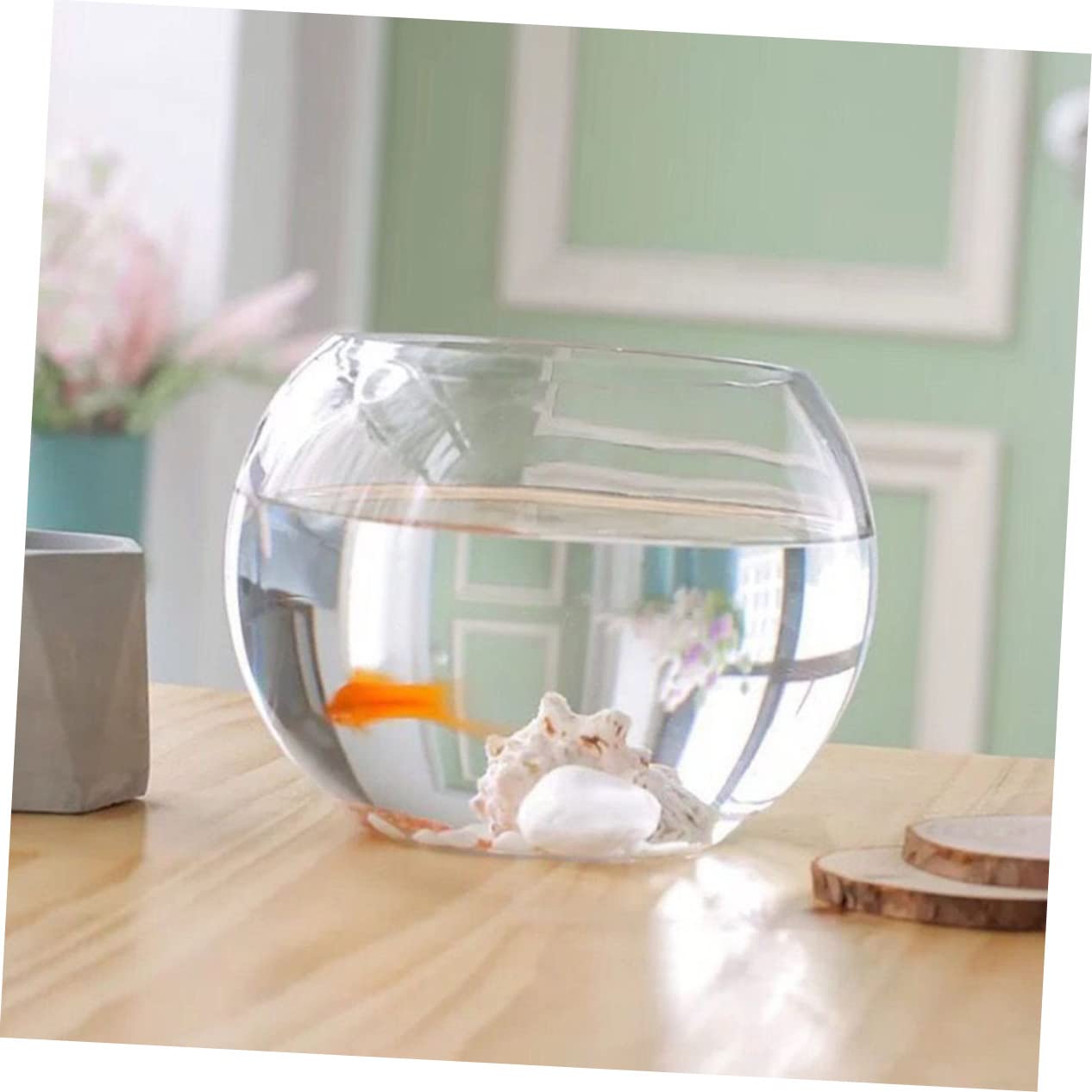 GLEAVI Vasca Per Pesci Trasparente Acquario Multifunzione Per Pesci e Betta Decorazione Da Ufficio e Casa Materiale Spesso Resistente e Facile Da Riporre Design Moderno Adatto Qualsiasi