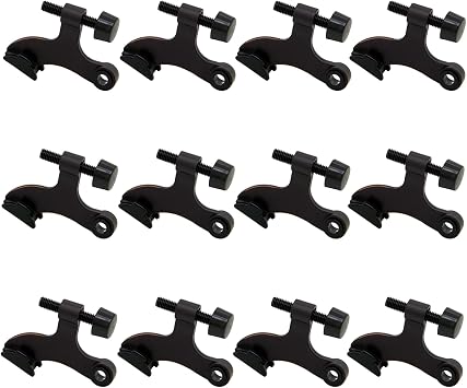 12 Pack Hinge Pin Oil Rubbed Bronze Door Stopper, Adjustable Heavy Duty Hinge Pin Door Stop with Oil Rubbed Bronze Rubber Bumper Tips
