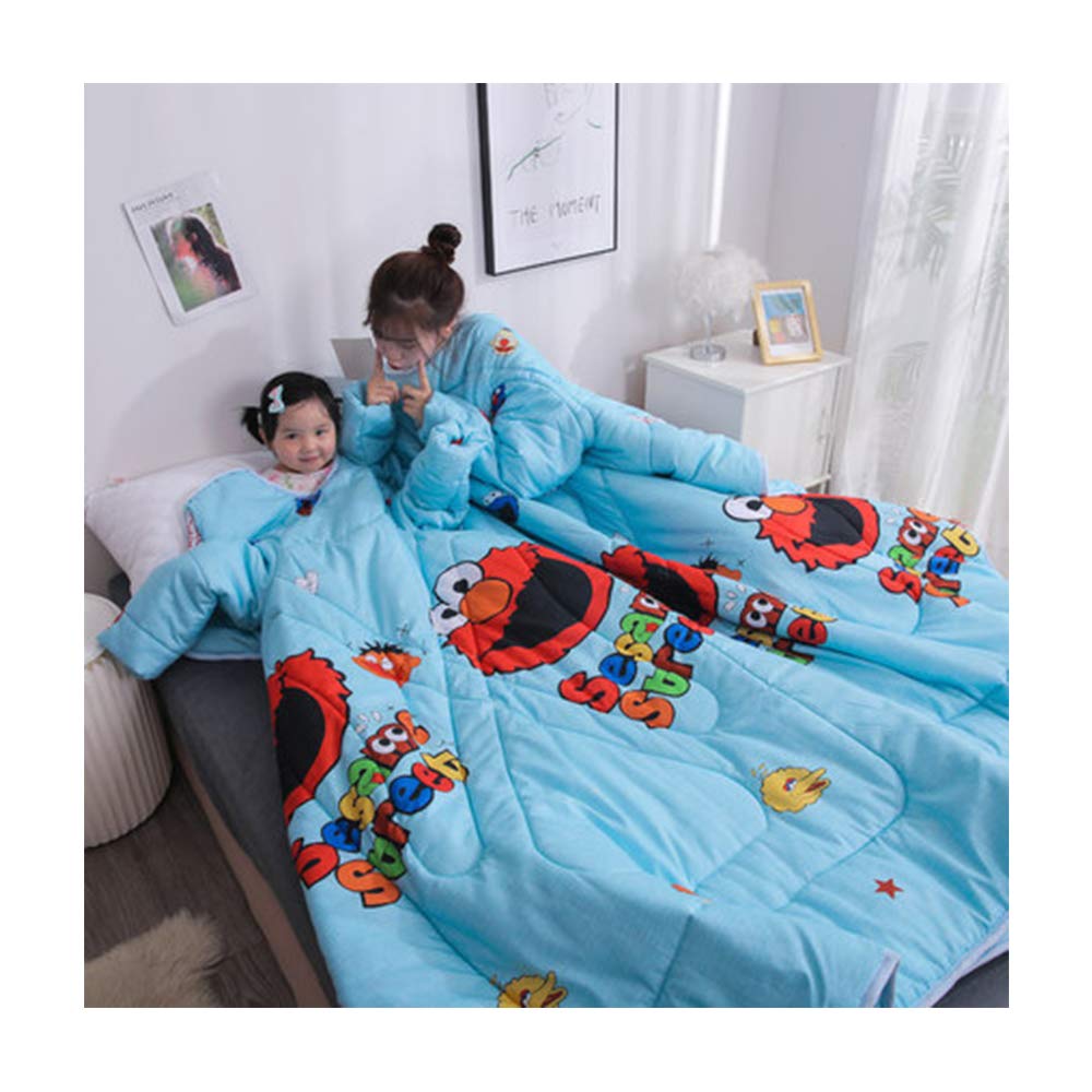 Manta cálida con Mangas, edredón portátil con Cremallera, Capa de algodón Engrosada, Saco de Dormir de Invierno para Adultos, Capa a Prueba de Viento para la Oficina en el hogar 59 * 79in,d