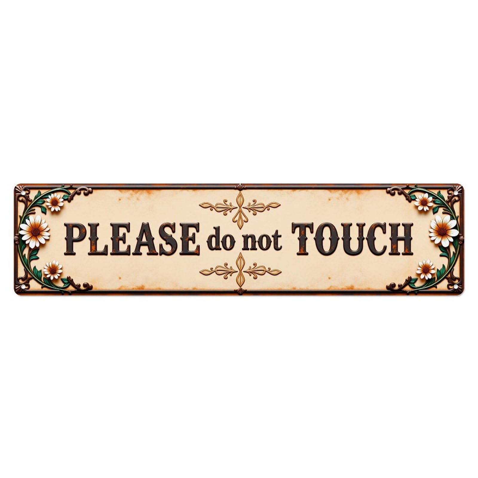Floral Border Sign Pattern Metal Tin Sign Plaque