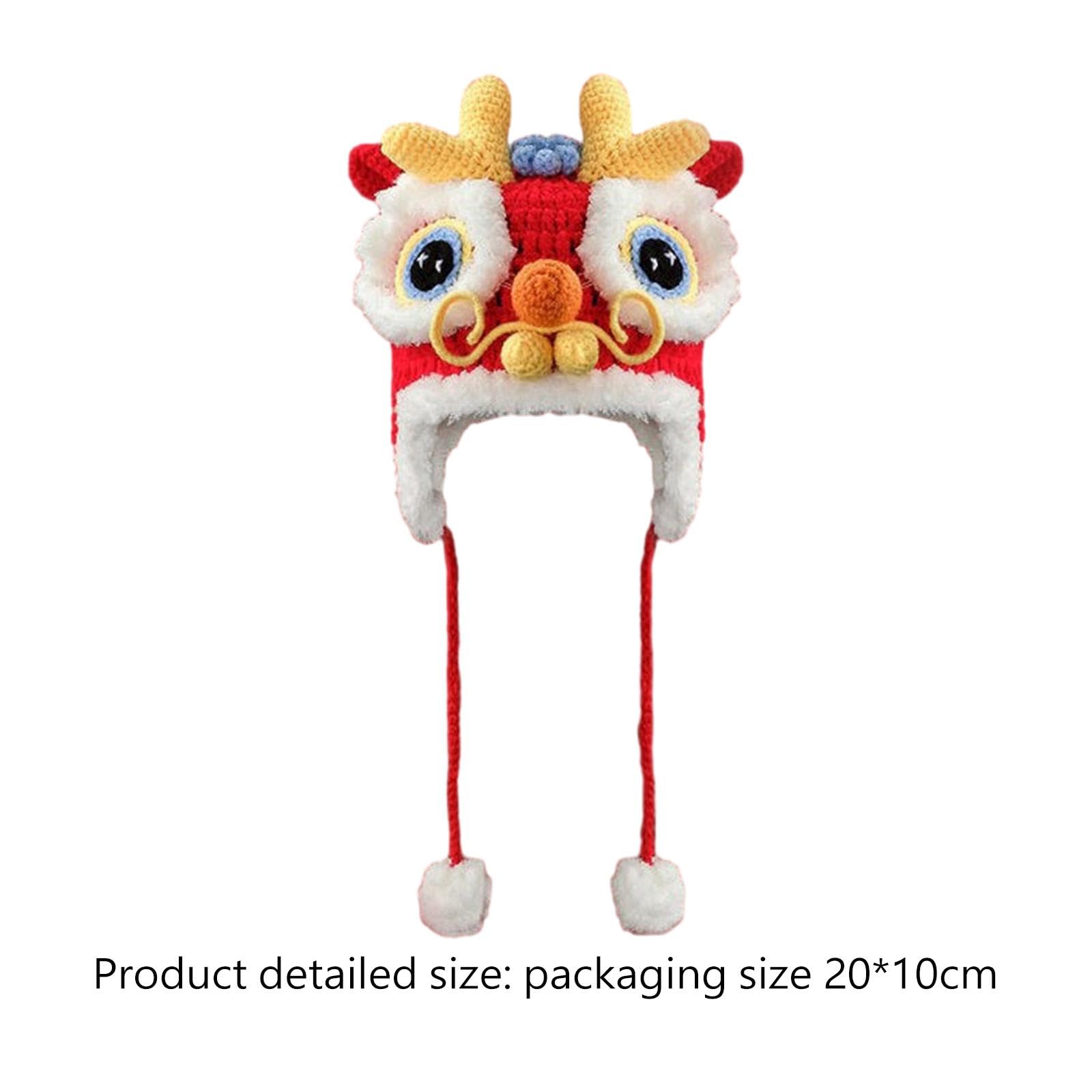 Cappello a Forma di Drago Cinese, Cappello con Motivo Animale, Cappello Invernale Caldo per Vacanze, Capodanno, Compleanno