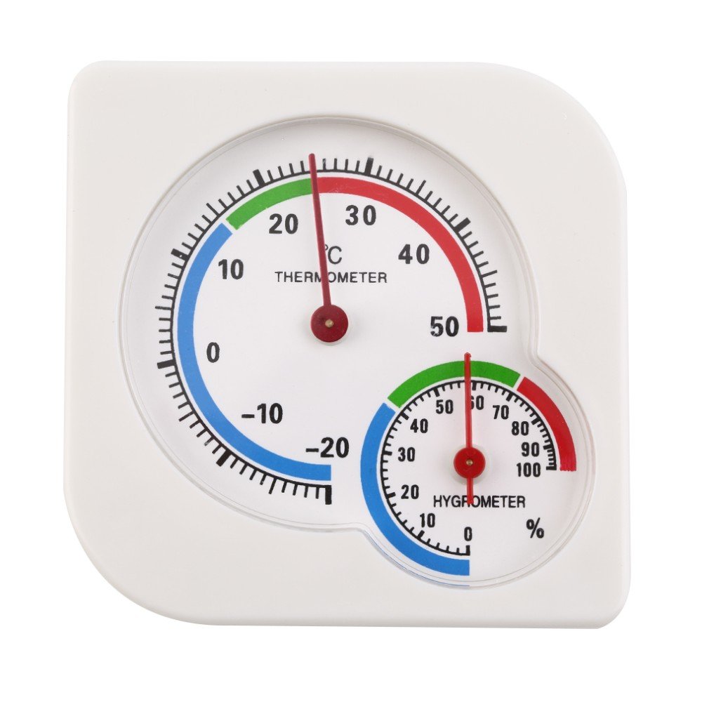 TopHomer White Wall Mounted Room Thermometer Temperature Humidity Monitor Gauge Mini Hygrometer for Monitoring Weather Conditions