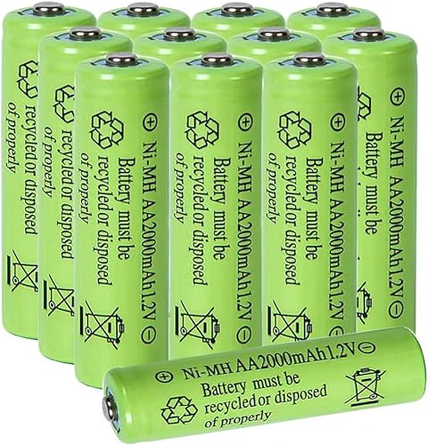 12 pilas AA 2000mAh recargables de alta capacidad precargadas 1.2V batería solar Ni-MH 2A de larga duración