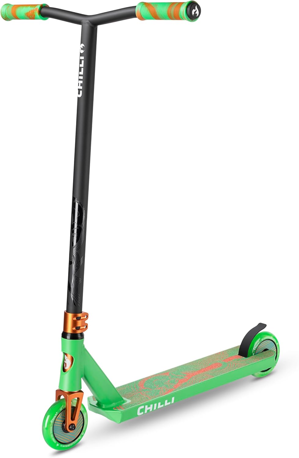 Chilli Critter - Quality Freestyle Extreme Intermediate and Beginner Park Stunt Scooter for Ages 8+, 110 mm Wheels, Spider IHC Compression System