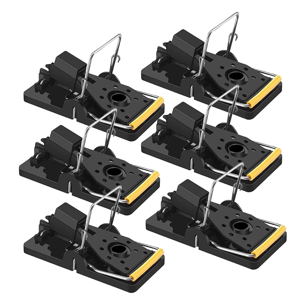 MBS-HUB Mouse Trap, 6 Pack Heavy Duty Reusable Snap Traps Instantly, Mice Mouse Control, Safe and Effective Rodent Trap for Indoors and Outdoors, Easy Set-up & Clean