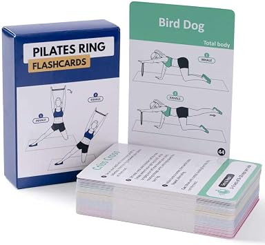 Pilates Ring Workout Cards - Magic Circle Pilates Flashcards - Quick Reference Guide for Pilates Exercises - Yoga Pilates Essentials Kit Fitness Circle Flash Cards - 53 Cards | 2.75 x 3.9