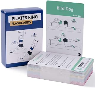Pilates Ring Workout Cards - Magic Circle Pilates Flashcards - Quick Reference Guide for Pilates Exercises - Yoga Pilates Essentials Kit Fitness Circle Flash Cards - 53 Cards | 2.75” x 3.9”