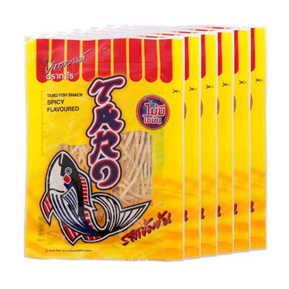 Thai Taro Fish Snack Spicy Flavor 32g (Pack of 6)