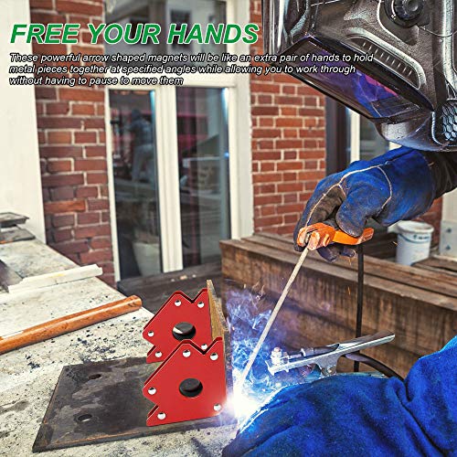 Arrow Welding Magnets Set Arc Tig Mig Welding Magnetic Arrow Holder Multi-Angle Metal Working Tools And Equipment Welding Accessories For Soldering Welding Assembly Installation (6Pcs-25/50/75Lb) #TOP7