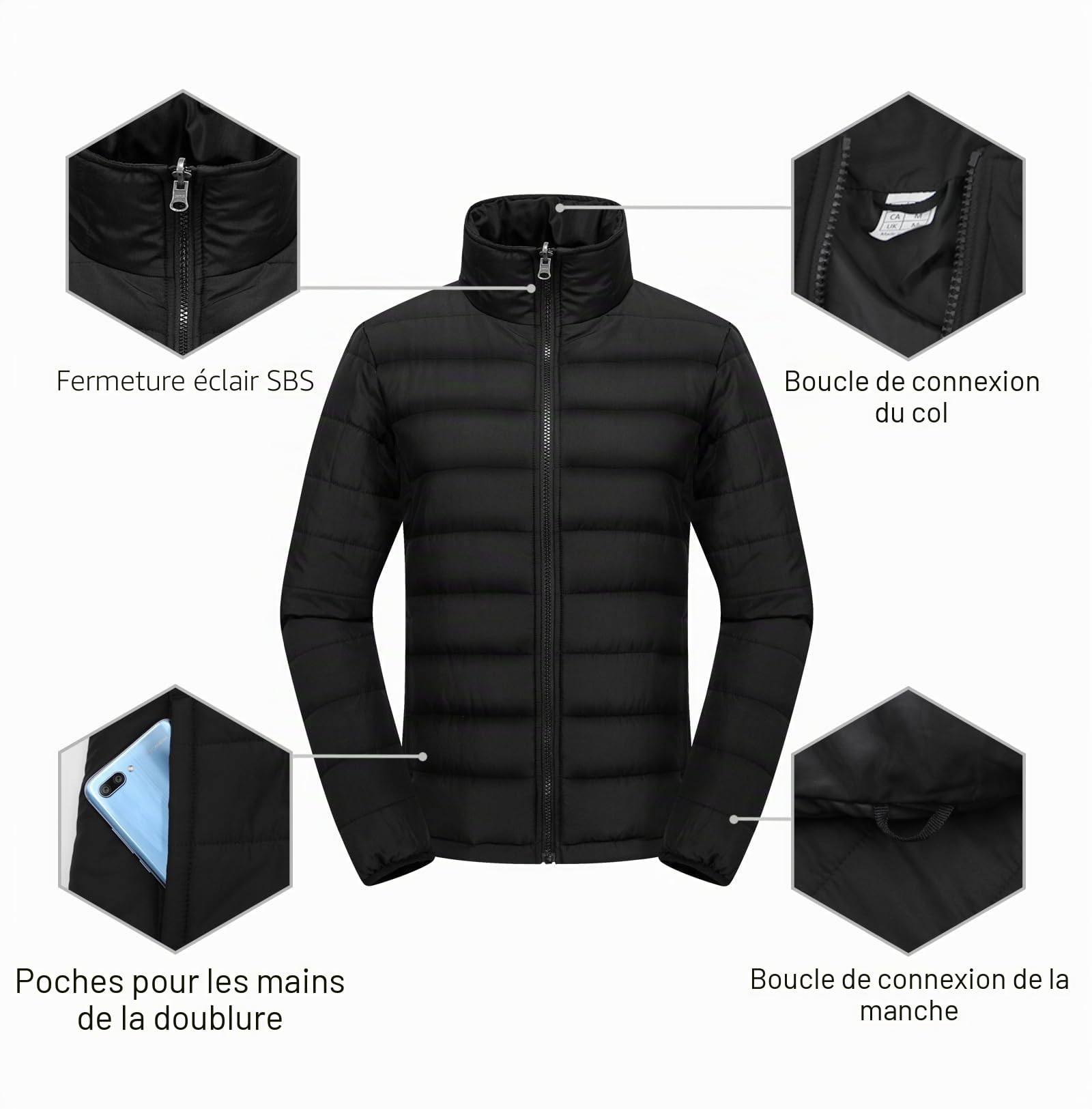 GEMYSE Veste de Ski Homme 3 en 1 avec Doublure Amovible Imperméable Coupe-Vent Respirante avec Capuche Manteau Chaud Hiver pour Randonnée