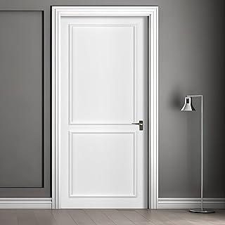 1 Set Peel and Stick Door Moulding Trim Kit Premade Wall Moulding Panels Flexible Self Adhesive 3D Wainscoting Panels for Mirror Window Frame Decor (Top 24"x36" and Bottom 24"x24")