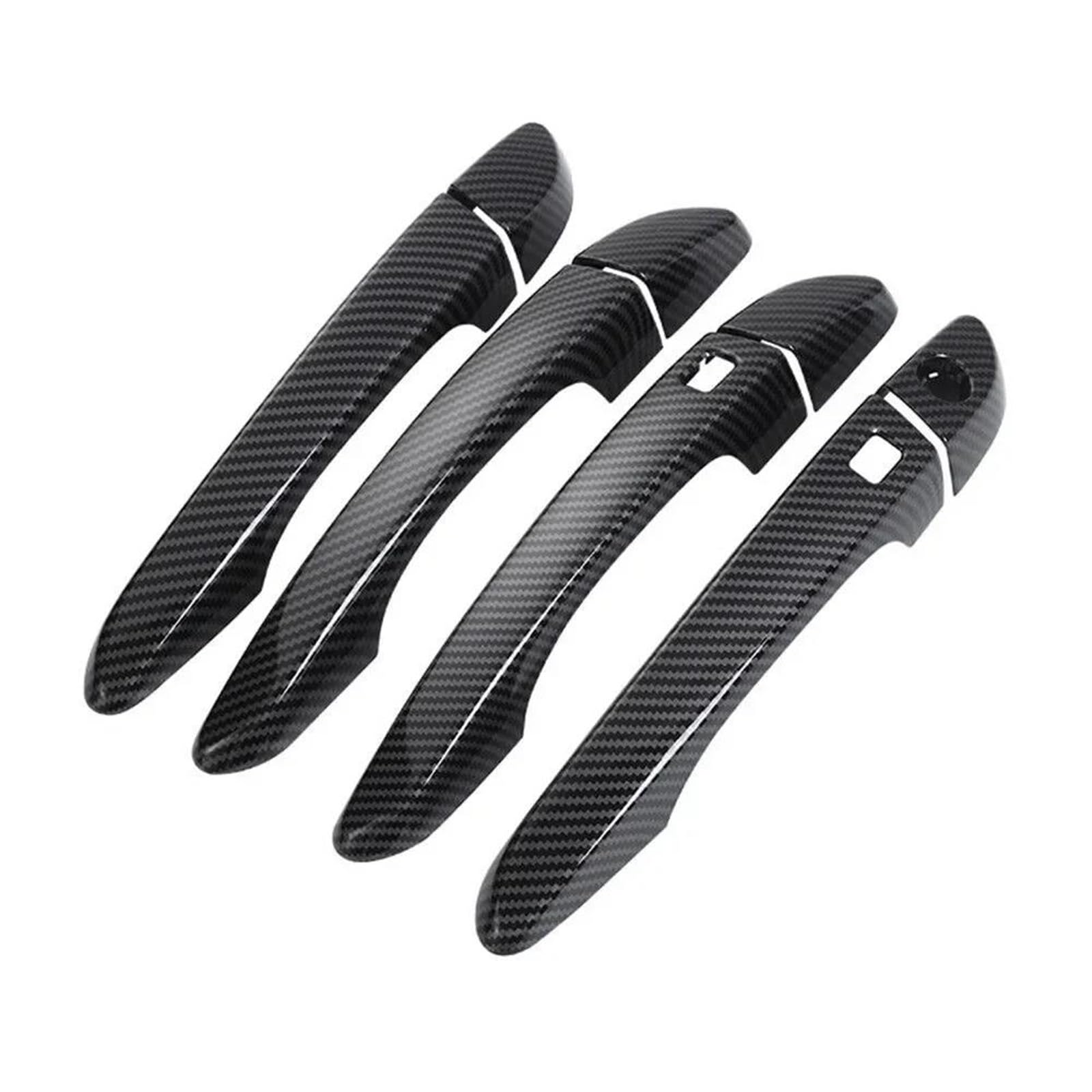 PIWINE for Hyundai for Tucson 2015 2016 2017 2018 2019 2020 Car Carbon Fiber Exterior Door Handle Moulding Cover Decor ABS(Normal Carbon)