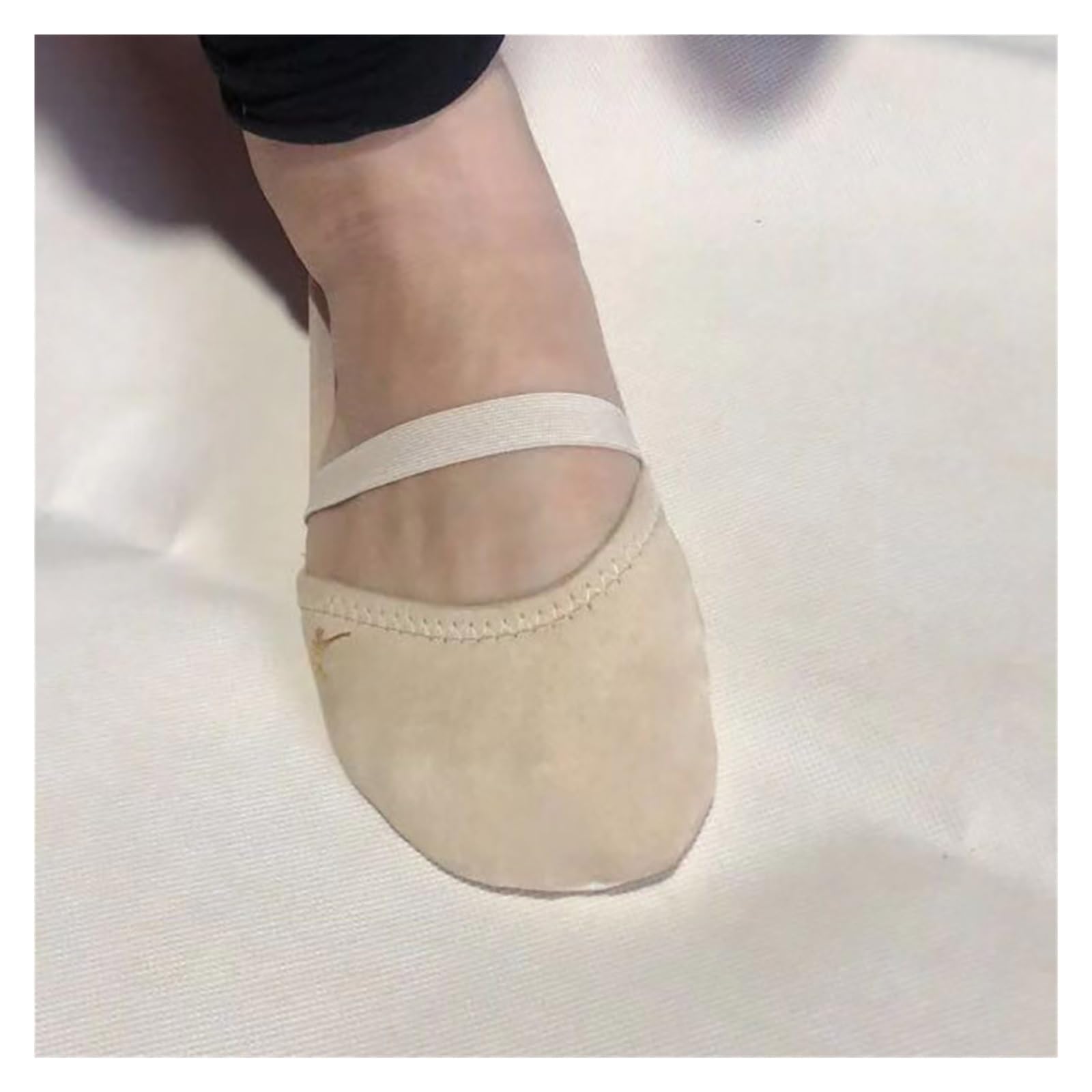 Demi Pointe Danse Classique Chaussures de Gymnastique Rythmique à Demi-Semelle en Cuir Microfibre(M(36-37))