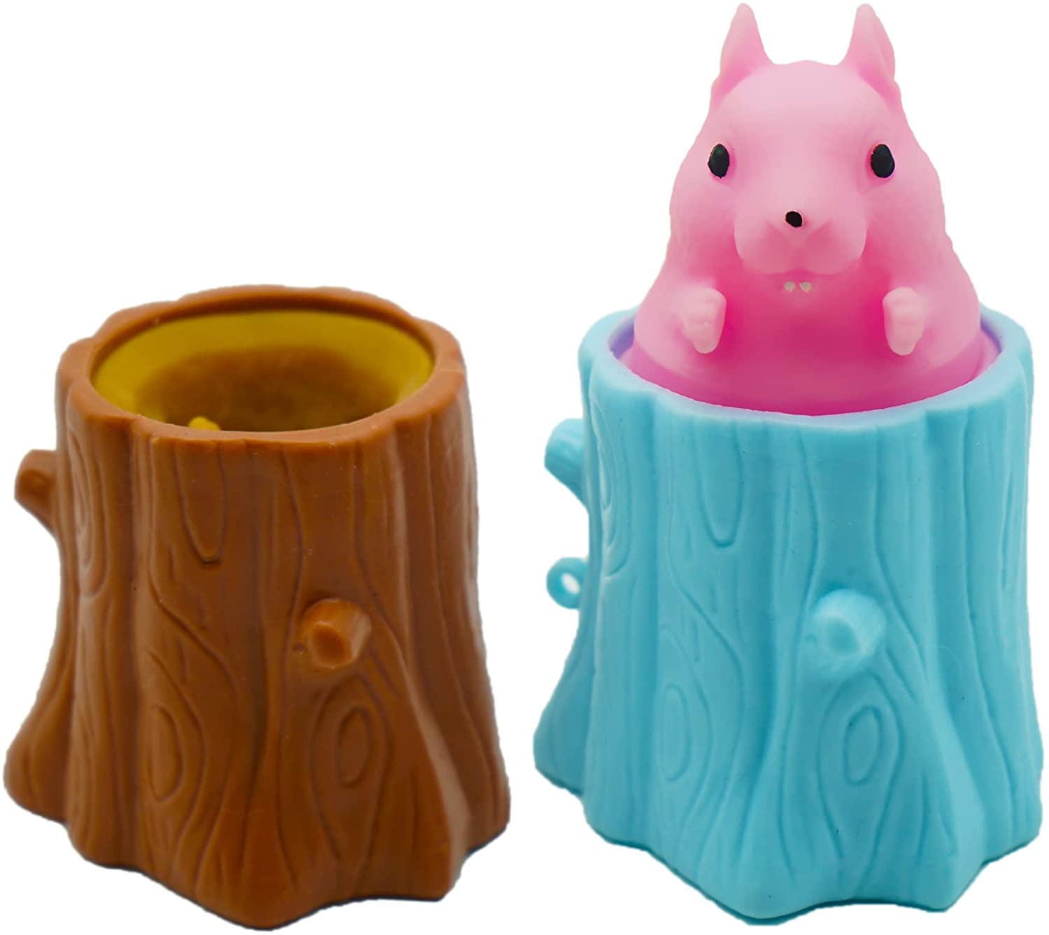 TITATO Squeeze 2 n 1 Squirrel Cup Toy for Pen Holder and Also Anti Stress Toy for Kids and Adults - Multi Color - 2pck