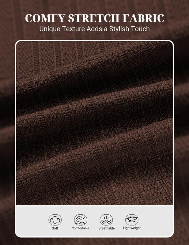 COOFANDY Mens Knit Polo Shirts Short Sleeve Slim Fit Textured Golf Polo Shirt Casual Summer Vacation T-Shirts - Image 6