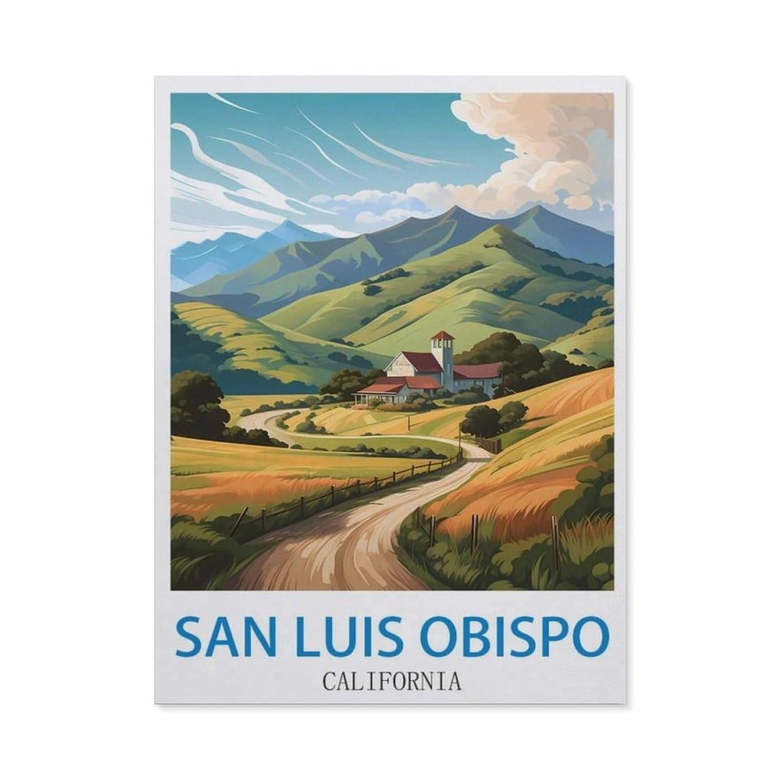 BEAYODKP 5D DIY Diamond Painting，San Luis Obispo California，Round Full Drill Crystal Rhinestone Embroidery Cross Stitch Arts Craft Canvas for Home Wall Decor（40 x 50 cm/15.74 x 19.68 inches）-CL42