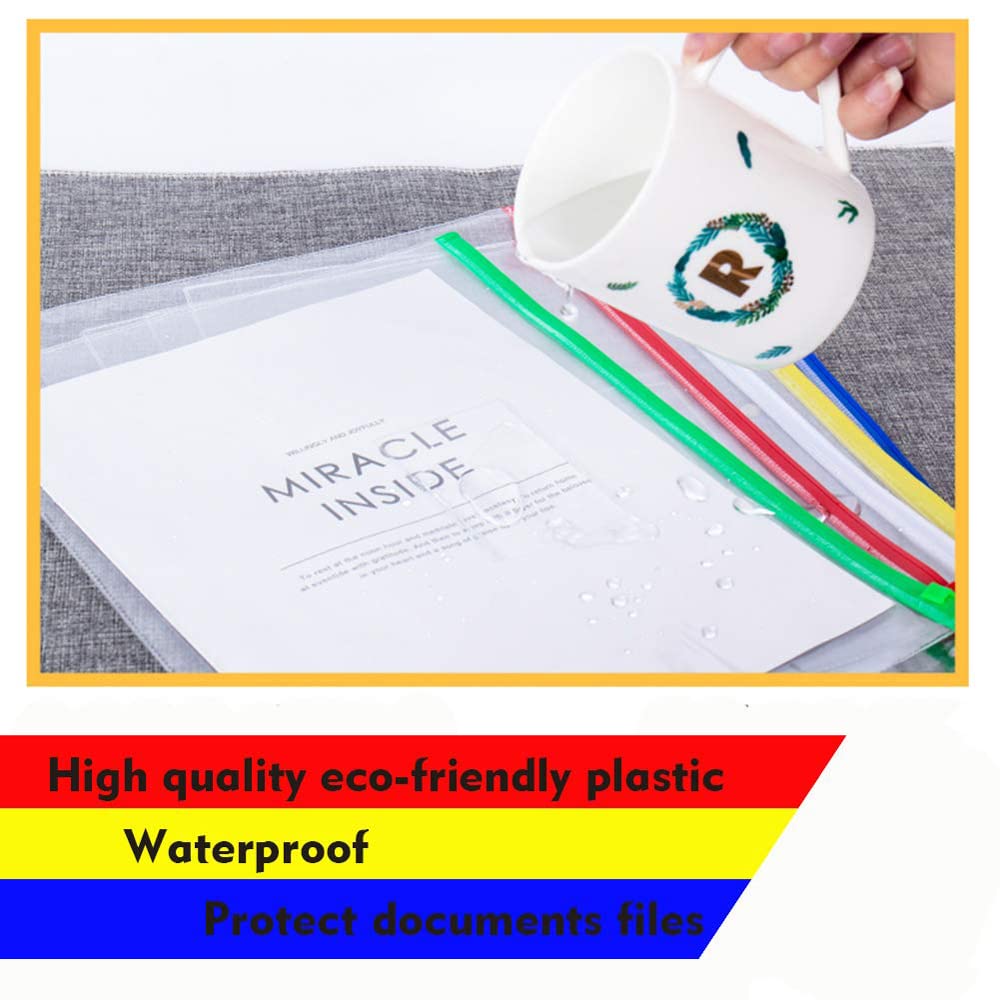 20 bolsillos transparentes A5 con cremallera, bolsas de plástico con cremallera para archivos A5 (240 x 180 mm)