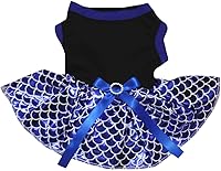 Vista 6 de Petitebella Vestido para perro cachorro con tutú de sirena brillante (negro/dorado, talla S)