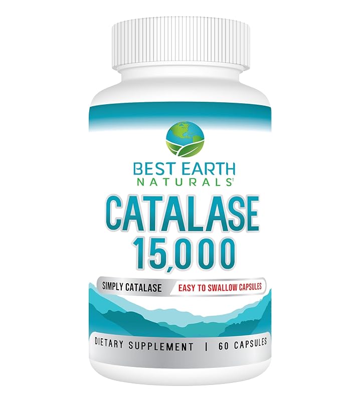 Best Earth Naturals Suplemento de Catalase 15.000 unidades, 60 cápsulas