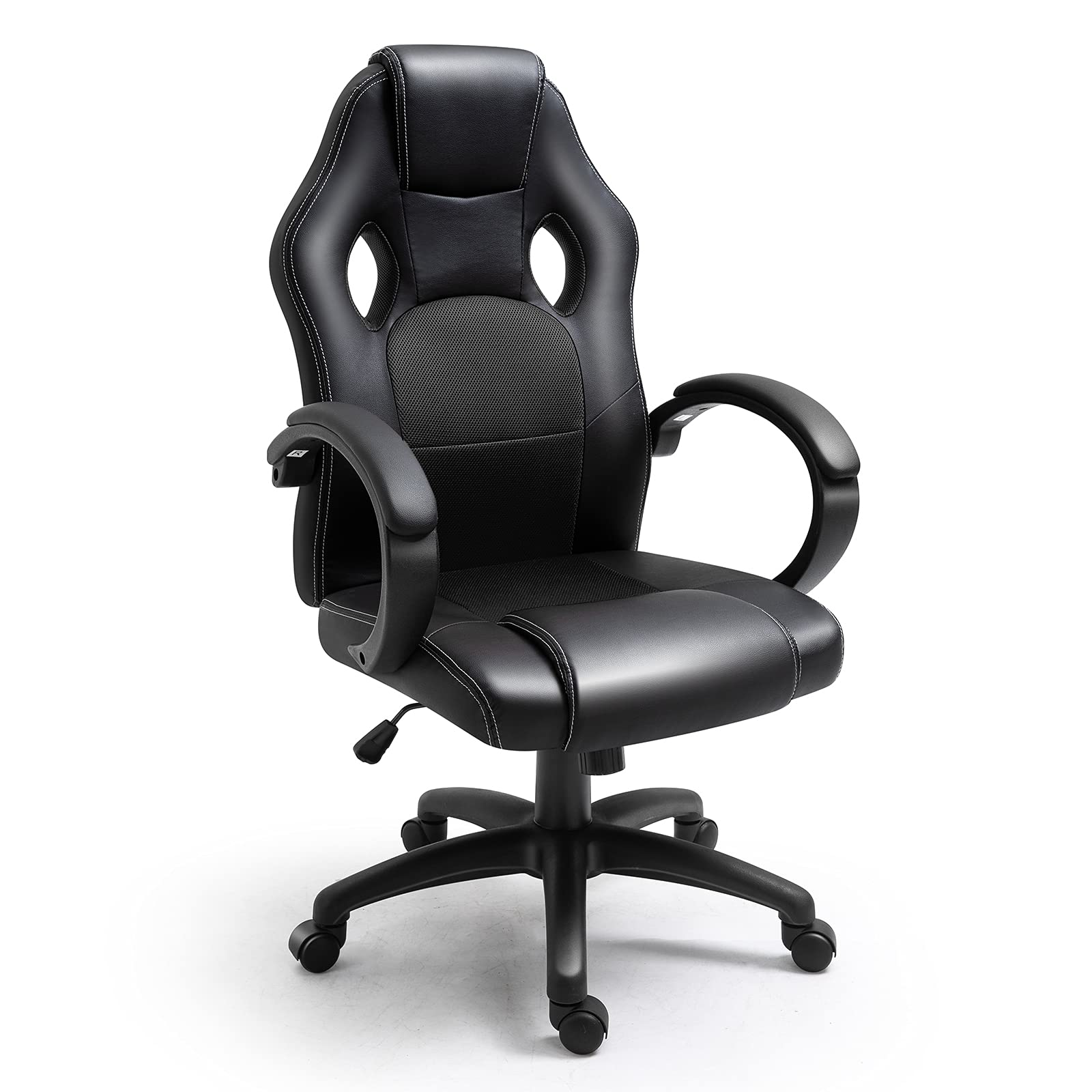 Photo 1 of ***Parts Only***Polar Aurora Office Chair PU Leather Racing Style Computer Gaming Chairs Adjustable Swivel Desk Chair Black