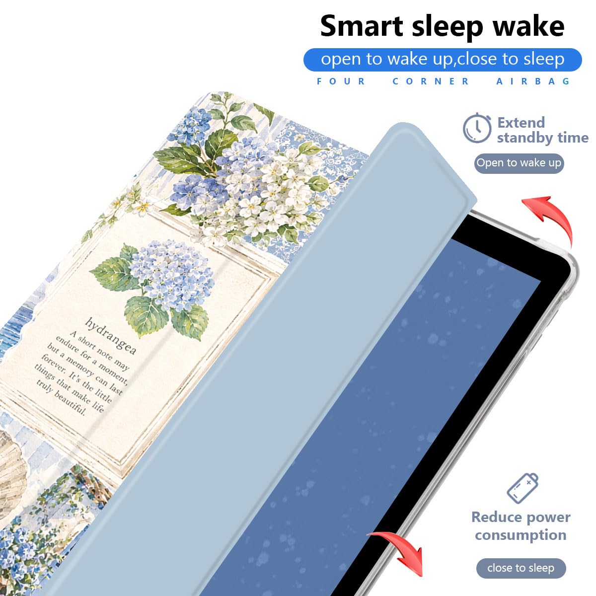 Blue Hydrangea - Funda para iPad Air de 33 cm M4/M3/M2