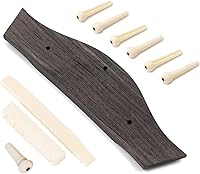 Vista 2 de Juego de accesorios de guitarra para guitarra, pasadores de puente de palisandro, tuercas de sillín (3 izquierdas + 3 derechas), 6 cuerdas