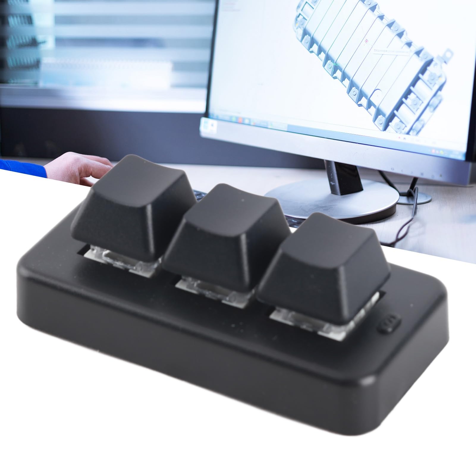 Cocoarm Tastiera Macro a 3 Tasti, Mini Tastiera Meccanica di Programmazione | Modalità Tripla USB e Bluetooth, Batteria da 140 MAh, Materiale ABS, per /Mac//