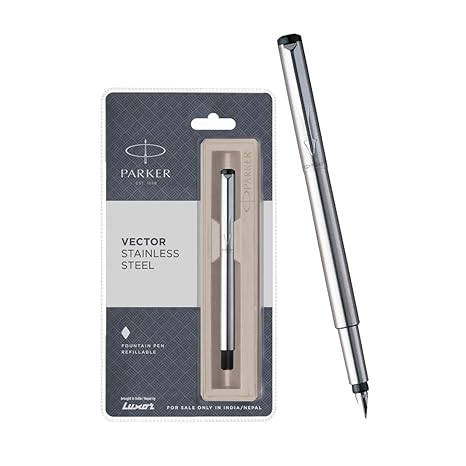 Parker Vector CT Fountain Pen, Stainless Steel