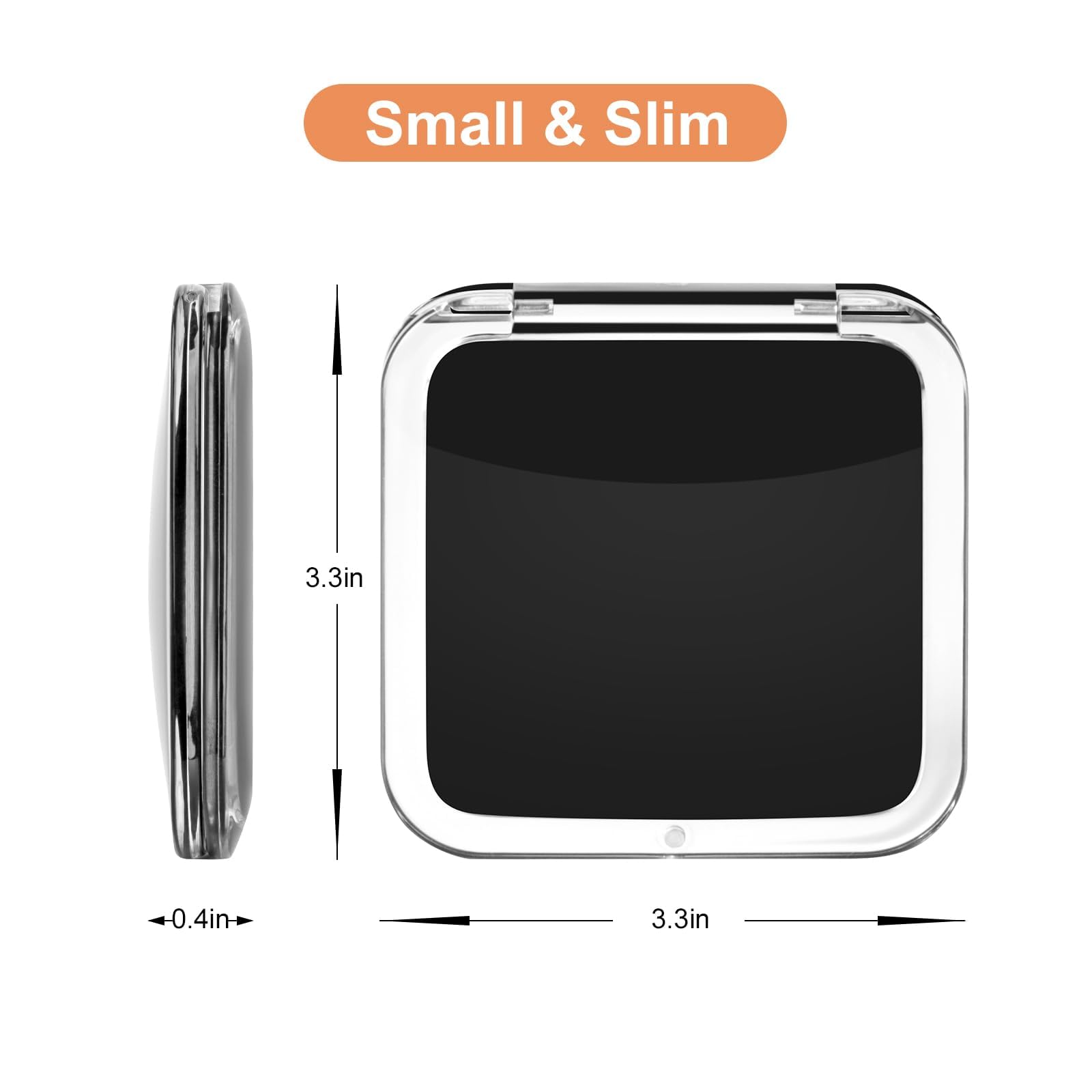 Buildcon Compact Mirror, Small Magnifying Mirror 10X, Compact Travel Mirror for Purse, Portable Handheld Mini Mirror with 10X Magnification, 3.3 x 3.3 Inch Acrylic for Makeup and Skincare 1
