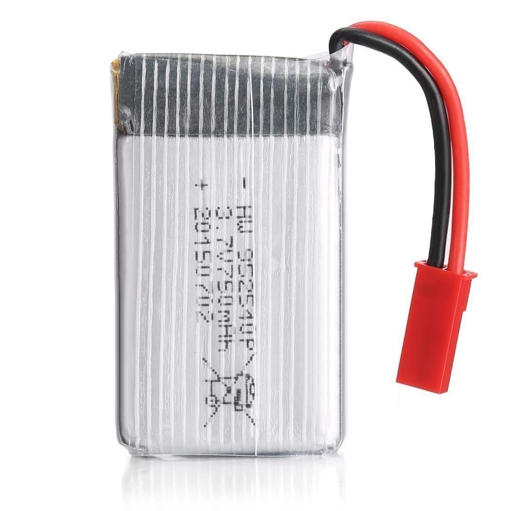 YUNIQUE GREEN-CLEAN-POWER - Batteria Lipo Ricaricabile 3.7V 750mAh per MJX X300C X400 X800 | Adatto per Rc Quadcopter, Protezione Integrata, Lunga Durata | Silver | 45x24x8 mm - 16 gr