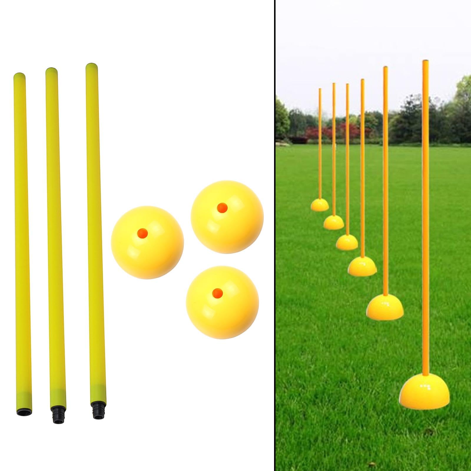 Paletto per Porta da Calcio, Strumento di Allenamento, Cartello, Segnalatore di Ostacoli, Asta E Base, 3 Set