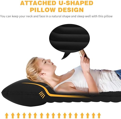 Miniatura 7 de KingCamp Almohadilla de dormir inflable de lujo para acampar, colchón de aire ultra cómodo de lujo, tapete ligero para mochileros, camping,