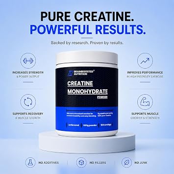 Micronized Creatine Monohydrate Powder 5g Pure - 500g Tub (100 Servings) | Unflavored Creatine for Strength, Power & Muscle Recovery