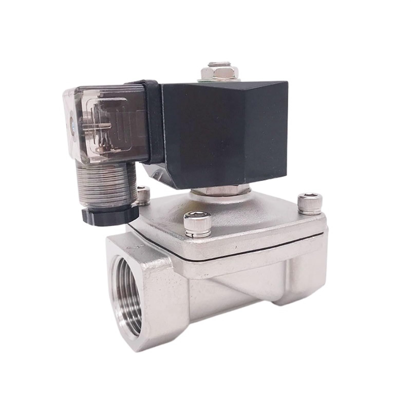 HKYPCOKVK 2 way SS304 water electric solenoid valve normally close Port G1 12V DC Orifice 25mm SPU-25 zero pressure start plug type(AC24V,FKM)