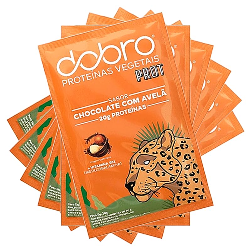 Kit 6X: Prote&iacute;na Vegana Chocolate com Avel&atilde; Sach&ecirc; Dobro 30g