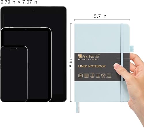 Vista 2 de &And Per Se Lined Journal Notebook, 160 Pages, A5 5.7 x 8 inches College Ruled Thick Paper Notebook Journals for Writing, Hardcover Notebooks for