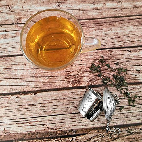 Chefast Tea Infuser Set (1+1 Pack) - Combo Kit of Single Cup and Large Infusers, Plus Metal Scoop with Clip - Reusable Stainless Steel Strainers and Steeper for Loose Leaf Teas