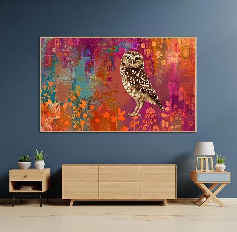 Diamond painting chouette florale pour sublimer la décoration murale du salon