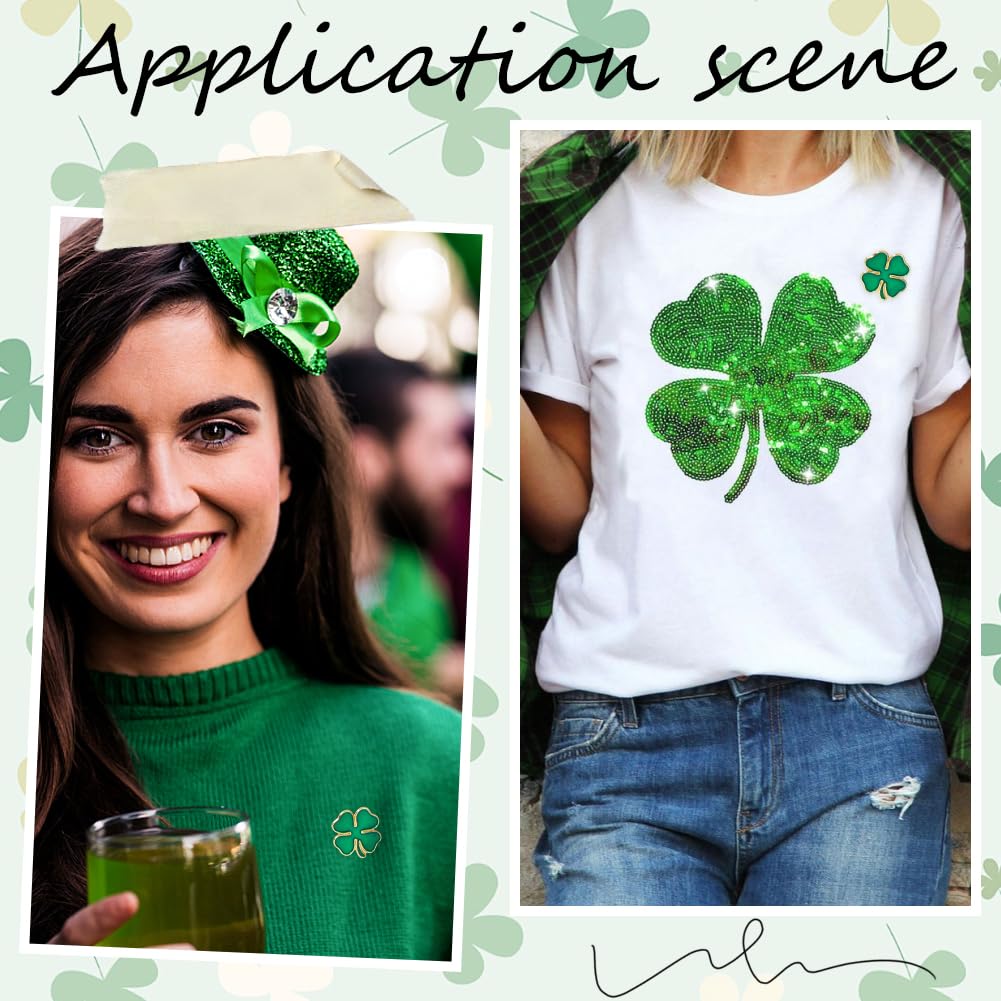 SUNNYCLUE 1 Scatola 20 Pezzi Spille per Il Giorno di San Patrizio Spille Fortunate Spille Portafortuna in Metlega Smaltato Clloy Verde Irlandese Quadrifoglio Distintivo Spilla Spille all'Ingrosso per