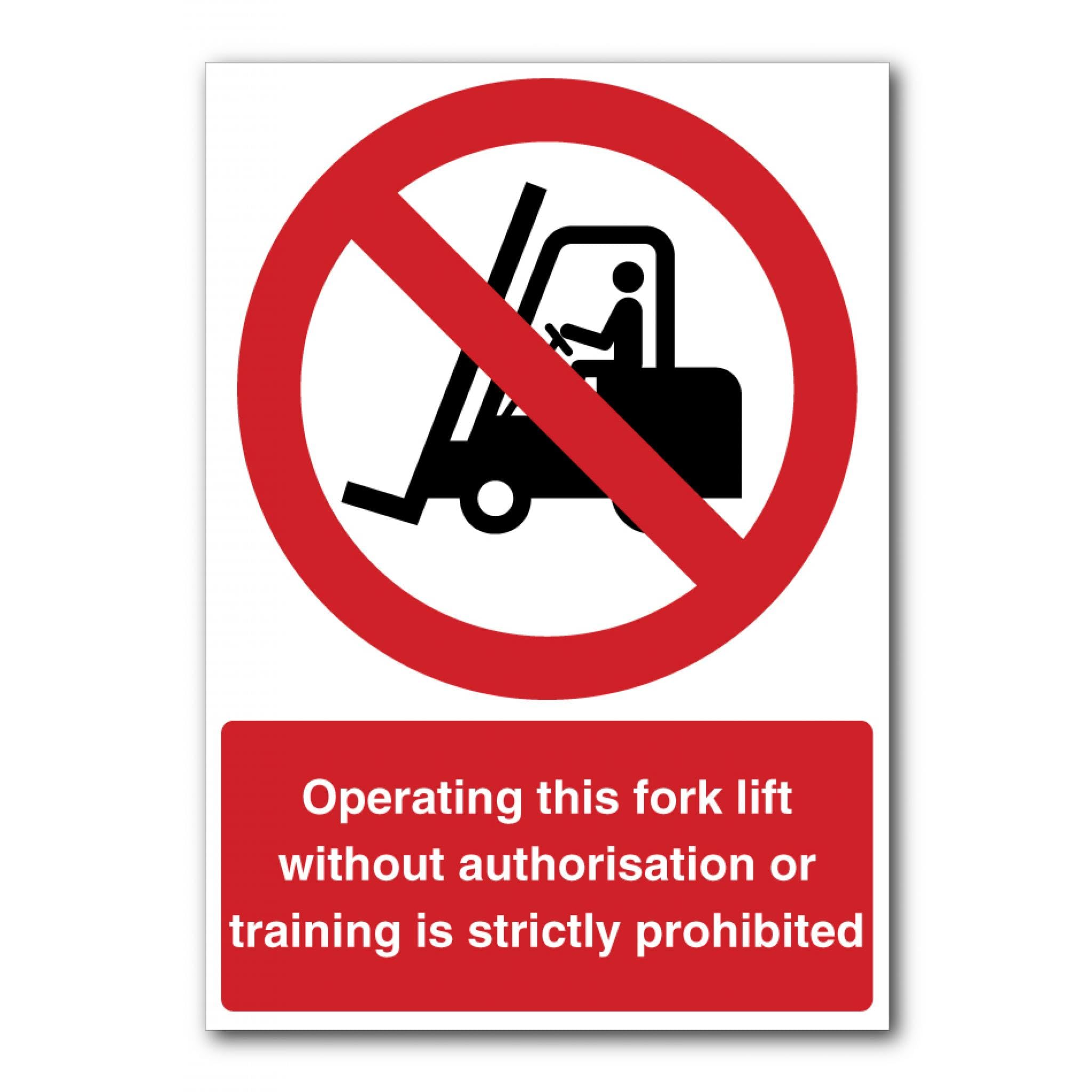 Operating This Fork Lift Sign Machinery & Forklift Vehicle Prohibition Metal Tin Sign 12x16 inch for Industrial & Commercial Series